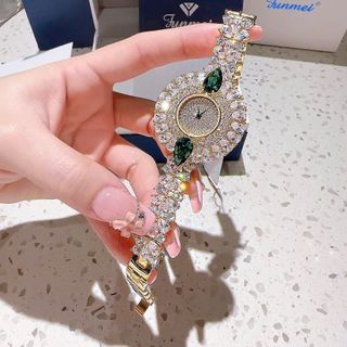 ĐỒNG HỒ NỮ CHÍNH HÃNG FUNMEI MẶT HOA VÀNG FULL ĐÁ PHA LÊ ĐI KÈM TEM KÍCH HOẠT ĐIỆN TỬ BẢO HÀNH CHÍNH HÃNG 3