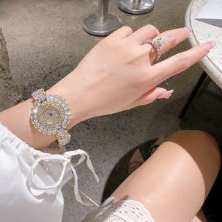 ĐỒNG HỒ NỮ CHÍNH HÃNG FUNMEI MẶT HOA VÀNG FULL ĐÁ PHA LÊ ĐI KÈM TEM KÍCH HOẠT ĐIỆN TỬ BẢO HÀNH CHÍNH HÃNG 3
