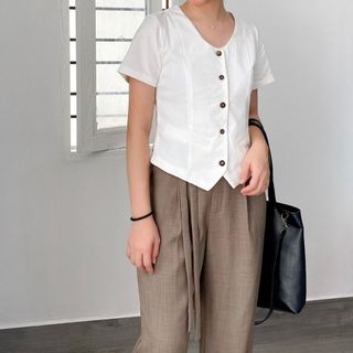 Áo nữ kiểu dáng croptop tay ngắn