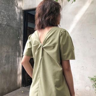 Đầm xoắn fom suông-(mặc được hai mặt)