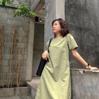 Đầm xoắn fom suông-(mặc được hai mặt)