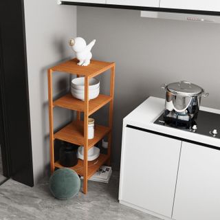 Kệ Gỗ Lò Vi Sóng Behomes 4 Tầng - Kệ Để Đồ Gỗ Thông Chắc Chắn Chống Mối Mọt