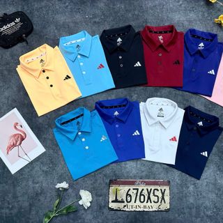 Áo thun nữ 3 sọc có cổ polo thời trang 10 màu mới 2024 chất cotton co dãn 4 chiều thấm hút mồ hôi