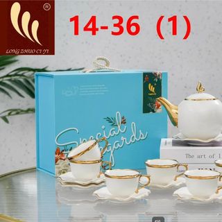 BỘ BÌNH TRÀ CHÉN SỨ XANH NGỌC BÍCH KÈM ĐĨA CHÂU ÂU SANG TRỌNG