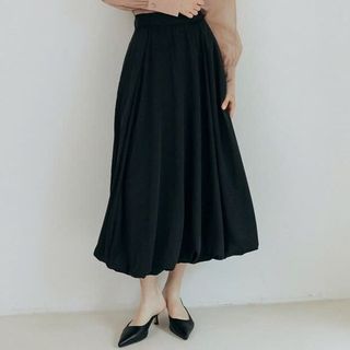 Chân váy bí dài dáng phồng, chân váy đen dáng bí bồng bềnh có chun sau