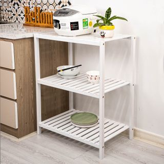 Kệ Gỗ Lò Vi Sóng Behomes 3 Tầng - Kệ Để Đồ Gỗ Thông Chắc Chắn Chống Mối Mọt