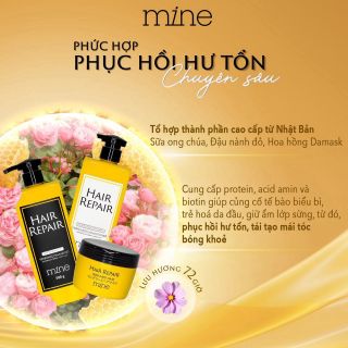 Dầu gội dưỡng tóc MINE HAIR REPAIR PERFUMED SHAMPOO DAMODE chai 500ml