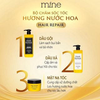 Dầu gội dưỡng tóc MINE HAIR REPAIR PERFUMED SHAMPOO DAMODE chai 500ml