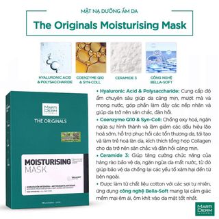 HỘP 10 MIẾNG MẶT NẠ DƯỠNG ẨM CHUYÊN SÂU MARTIDERM THE ORIGINALS MOISTURISING MASK 25ML/MIẾNG
