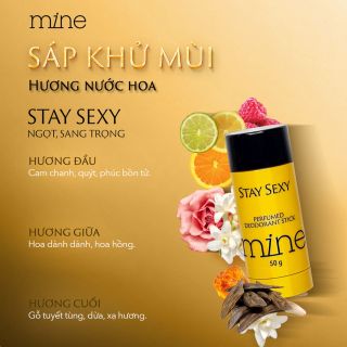 Sáp khử mùi Mine perfumed deodorant stick stay Sexy chai 50g