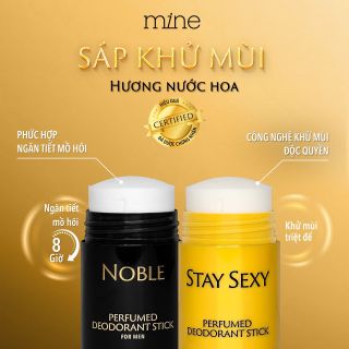 Combo Sáp khử mùi Mine perfumed deodorant stick stay Sexy và Stick For Men Noble chai 50g