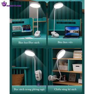Sỉ Đèn Kẹp Bàn Học Đèn Kẹp Đọc Sách Pin Sạc Tích Điện 3 Màu Ánh Sáng SL-971, SL-972