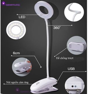 Sỉ Đèn Kẹp Bàn Học Đèn Kẹp Đọc Sách Pin Sạc Tích Điện 3 Màu Ánh Sáng SL828, SL904
