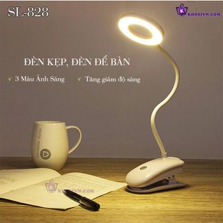 Sỉ Đèn Kẹp Bàn Học Đèn Kẹp Đọc Sách Pin Sạc Tích Điện 3 Màu Ánh Sáng SL828, SL904