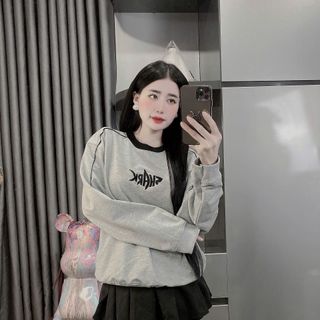 ÁO NỈ DÀI  TAY THU  ĐÔNG THÊU SIÊU HOT