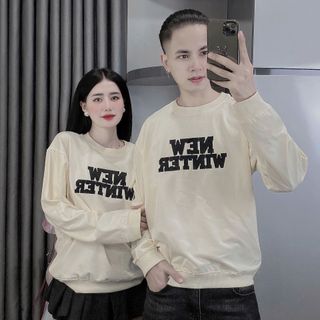 ÁO THUN NỈ DÀI TAY NAM NỮ THÊU CHỮ THU ĐÔNG
