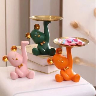 Gấu nâng đĩa decor