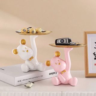 Gấu nâng đĩa decor