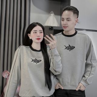 Áo thun nỉ tay dài nam nữ thêu hình - thời trang trẻ trung