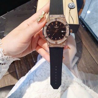 SALE NHANH ĐỒNG HỒ NAM CAO CẤP HUB MÁY PIN NHẬT DÂY CAO SU VIỀN ĐÁ NHỎ 4
