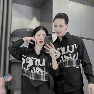 Áo sơ mi cặp vải đũi dày dặn - Màu trắng, đen, Kích thước M-XXL
