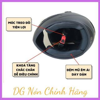 Mũ bảo hiểm Full face Royal M136 đen nhám,đủ màu kính,nón bảo hiểm trùm đầu form nhỏ,gọn