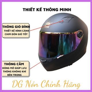 Mũ bảo hiểm Full face Royal M136 đen nhám,đủ màu kính,nón bảo hiểm trùm đầu form nhỏ,gọn