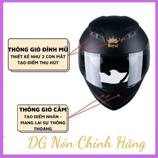 Mũ bảo hiểm fullface Royal M266 2 kính,nón bảo hiểm chùm đầu có lót tháo rời vệ sinh