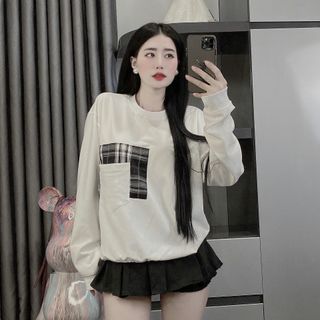 Áo thun dài tay cổ tròn nam nữ - Chất liệu nỉ da cá