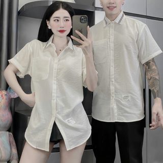 Áo sơ mi ngắn tay vải đũi dày dặn - nhiều màu sắc