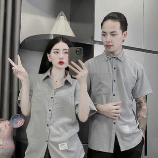 Áo sơ mi ngắn tay vải đũi dày dặn - nhiều màu sắc