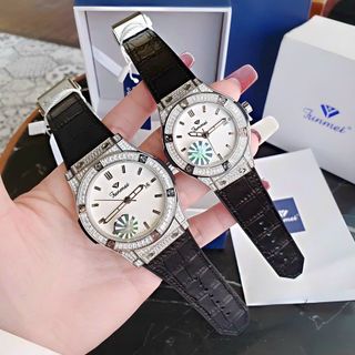 ĐỒNG HỒ NAM NỮ CHÍNH HÃNG FUNMEI F1503 VIỀN BẠC DÂY CAO SU BỌC DA CÓ TEM KÍCH HOẠT ĐIỆN TỬ BẢO HÀNH CHÍNH HÃNG 2