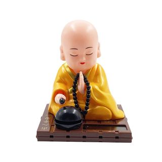 Tượng Phật Chú Tiểu Gõ Mõ Tụng { Tuòng Thuận} Trang Trí Taplo Ô Tô, Bàn Thờ, Bàn Làm Việc