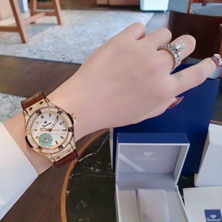 ĐỒNG HỒ NAM NỮ CHÍNH HÃNG FUNMEI F1503 VIỀN VÀNG DÂY CAO SU BỌC DA CÓ TEM KÍCH HOẠT ĐIỆN TỬ BẢO HÀNH CHÍNH HÃNG 2