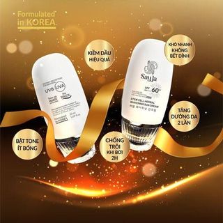 Kem chống nắng phổ rộng Sayja nâng tone, dưỡng trắng da chống tia UVA UVB, SPF60+ PA++++ dung tích 50ml