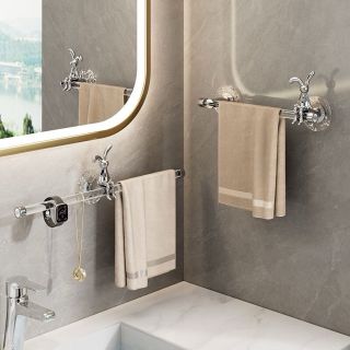 Giá treo khăn dán tường kèm thỏ ( có hộp )