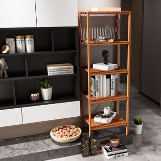 Kệ Gỗ Lò Vi Sóng Behomes 5 Tầng - Kệ Để Đồ Gỗ Thông Chắc Chắn Chống Mối Mọt