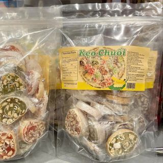 Kẹo chuối cuộn bánh tráng mix các vị (500G)