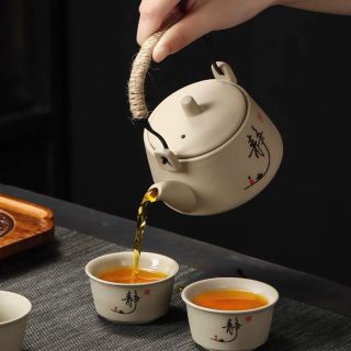 Ấm Pha Trà Gốm Sứ Du Lịch - Bộ Bình Trà Tử Sa Tặng Kèm Túi Chống Va Đập Cao Cấp