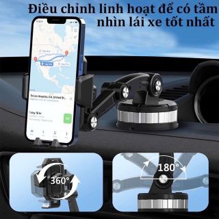 Giá Đỡ Điện Thoại Trên Ô Tô,Kẹp Hít Kính Chân Không Siêu Dính Xoay 360 Độ Cao Cấp Đa Năng