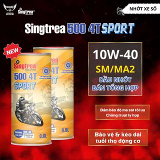 Nhớt xe máy Singtrea 500 Sport 4T 10W40 Lon 0.8L