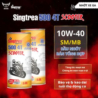 Nhớt xe máy Singtrea 500 Scooter 4T 10W40 Lon 0.8L