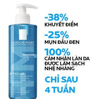 GEL RỬA MẶT DÀNH CHO DA DẦU, NHẠY CẢM LA ROCHE-POSAY EFFACLAR PURIFYING FOAMING GEL FOR OILY SENSITIVE SKIN - 400ML