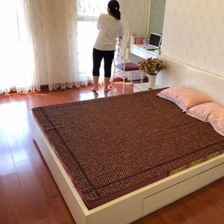 Chiếu Hạt Gỗ Hương Đỏ Cao Cấp - Kích Thước 1,5mx1,9m ( video, hình thật )