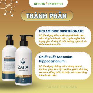 ZAHA Derma Scalp Shampoo, Dầu Gội Hỗ Trợ Điều Trị Bệnh Da Đầu Và Kích Thích Mọc Tóc 250ml