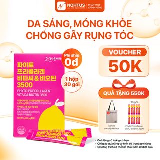 [Hàn Quốc] Bột Phyto Precollagen VitaC & Biotin 3500 - Da Sáng, Móng khỏe, Chống Gãy Rụng Tóc 30 Gói