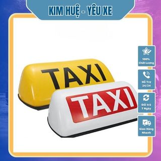 Mào TAXI có đèm có đế nam châm - cỡ to 28-35cm 2 màu vàng và trắng dành cho xe ô tô chạy dịch vụ Kim Huệ Yeu Xe