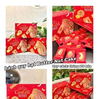 Bánh Qui Hạt Nut Cake Hộp Màu Đỏ (Thùng 20 Hộp)