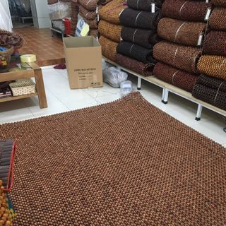 Chiếu Hạt Gỗ Hương Mộc Cao Cấp - Kích Thước 1,5mx1,9m hạt 1.2cm ( video , hình thật )