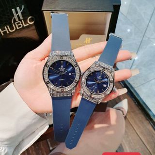 HOT SALE ĐỒNG HỒ NAM NỮ THỜI TRANG HUB 2 VIỀN HỘT DÂY CAO SU 4
